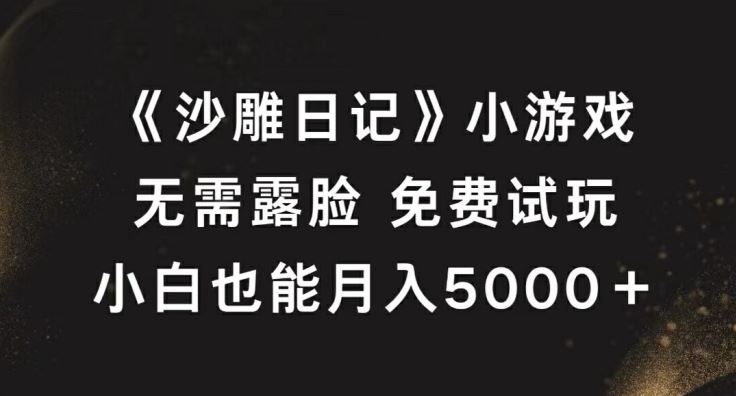 《沙雕日记》小游戏,无需露脸免费试玩,小白也能月入5000+【揭秘】-志拓网创
