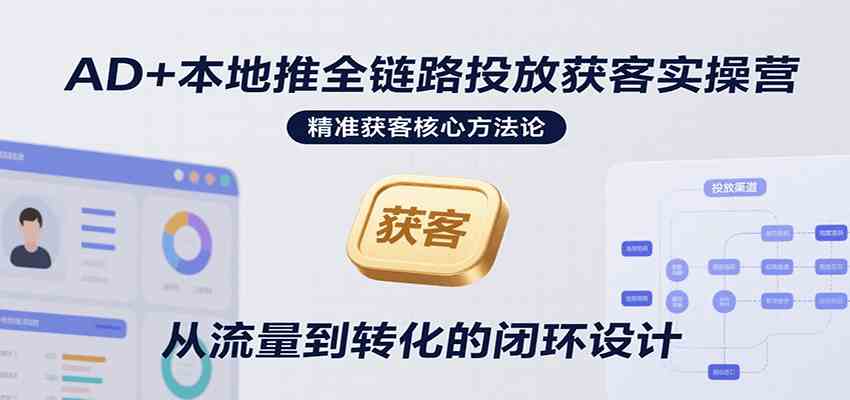 AD+本地推全链路投放获客实操营,快速掌握精准获客技巧,当天投放当天转化高效营销-志拓网创