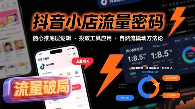 (15680期)抖音小店流量密码,随心推底层逻辑,投放工具应用,自然流撬动核心方法论-志拓网创