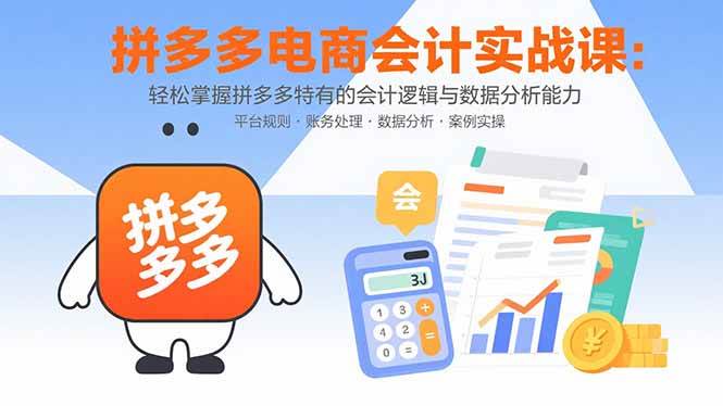 (15767期)拼多多电商会计实战课:轻松掌握拼多多特有的会计逻辑与数据分析能力-志拓网创