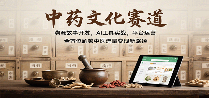 中药文化赛道:溯源故事开发,AI工具实战,平台运营,全方位解锁中医流量变现新路径-志拓网创
