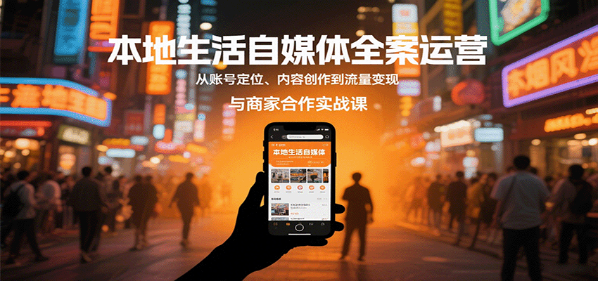 本地生活自媒体全案运营,从账号定位、内容创作到流量变现与商家合作实战课-志拓网创