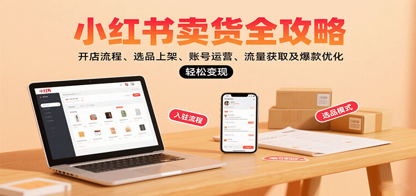 小红书卖货全攻略:开店流程、选品上架、账号运营、流量获取及爆款优化,轻松变现-志拓网创