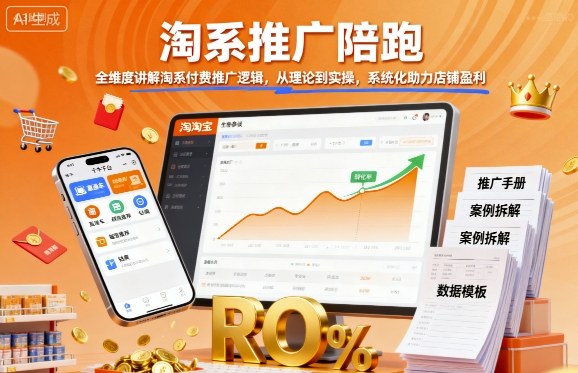淘系推广陪跑,全维度讲解淘系付费推广逻辑,从理论到实操,系统化助力店铺盈利-志拓网创