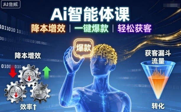 Ai智能体课,降本增效,一键爆款,轻松获客-志拓网创