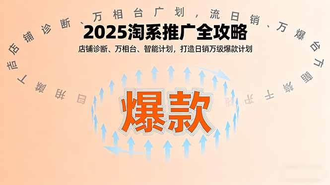 (16067期)2025淘系推广全攻略,店铺诊断、万相台、智能计划,打造日销万级爆款计划-志拓网创