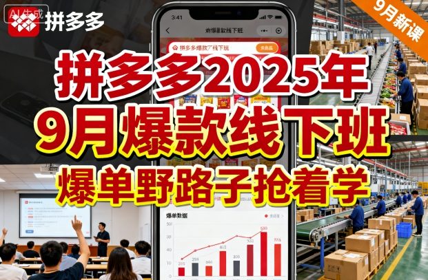 拼多多2025年9月爆款线下班,爆单野路子抢着学-志拓网创