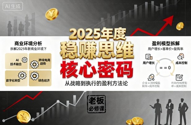 2025年度稳賺思维老板创业营,拆解2025年新商业环境下,企业实现持续盈利的核心密码-志拓网创