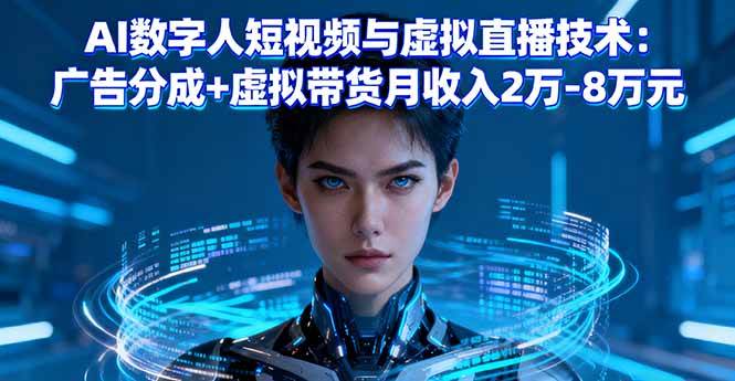 (16148期)AI数字人短视频与虚拟直播技术:广告分成+虚拟带货月收入2万-8万元-志拓网创