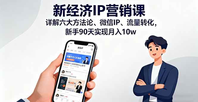 (16194期)新经济IP营销课:详解六大方法论、微信IP、流量转化,新手90天实现月入10w-志拓网创