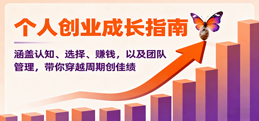 个人创业成长指南:涵盖认知、选择、赚钱,以及团队管理,带你穿越周期创佳绩-志拓网创