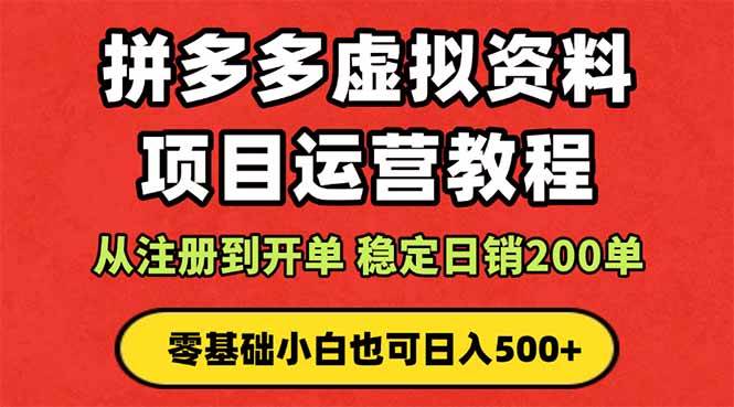 (16220期)拼多多开店运营课程: 蓝海变现玩法,轻松实现睡后收入 零基础小白也可…