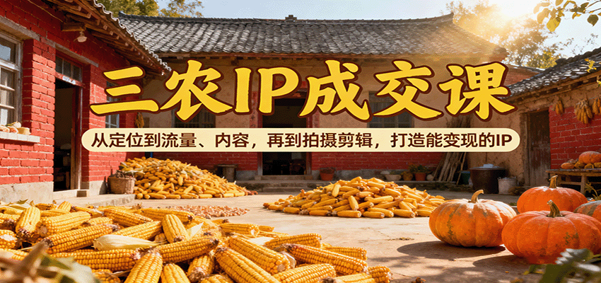 三农IP成交课:从定位到流量、内容,再到拍摄剪辑,打造能变现的IP-志拓网创