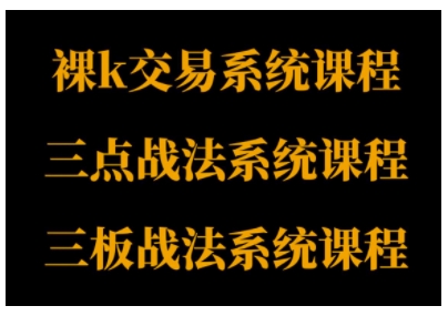裸K体系、三点体系、三板体系三套系统课程,从基础到进阶,助力交易者构建系统化交易思路-志拓网创