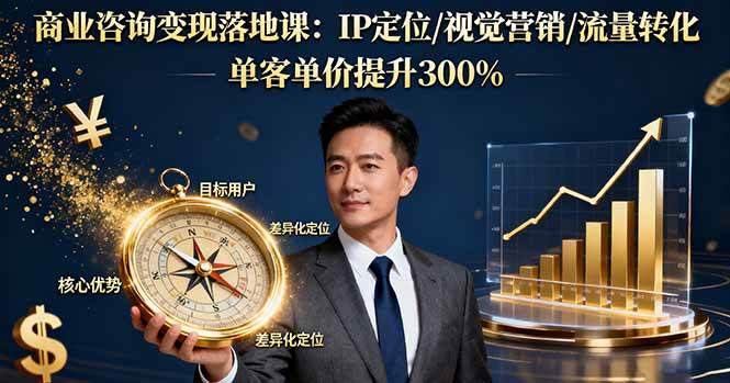 (16249期)商业咨询变现落地课:IP定位/视觉营销/流量转化,单客单价提升300%-志拓网创