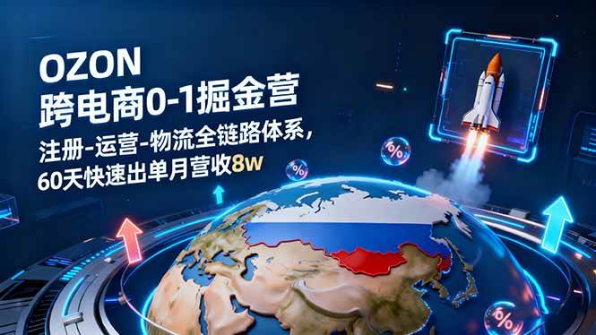 (16277期)OZON跨境电商0-1掘金营:注册-运营-物流全链路体系,60天快速出单月营收8w-志拓网创