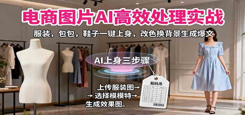 电商图片AI高效处理实战,服装,包包,鞋子一键上身,改色换背景生成爆文-志拓网创