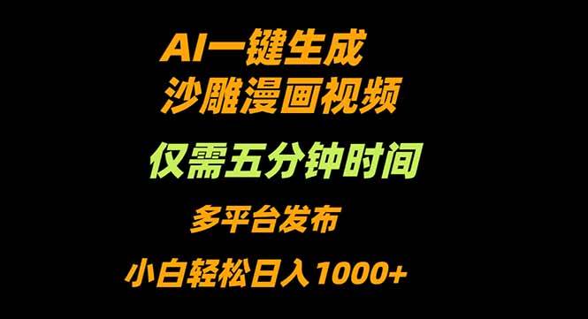 (16320期)AI一键生成沙雕动漫视频,只需5分钟,小白轻松日入1000+-志拓网创