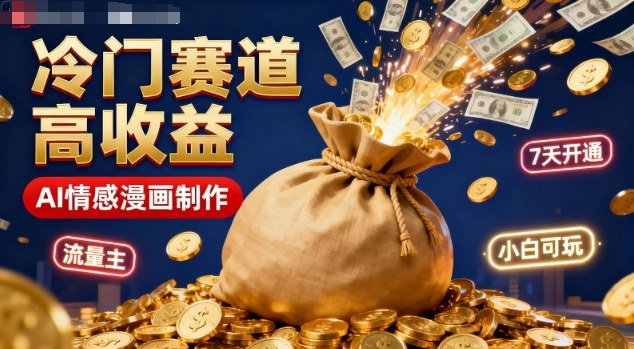 公众号冷门赛道,用AI做情感漫画,7天开通流量主,操作简单,小白可玩-志拓网创