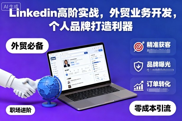 Linkedin高阶实战,外贸业务开发,个人品牌打造利器-志拓网创