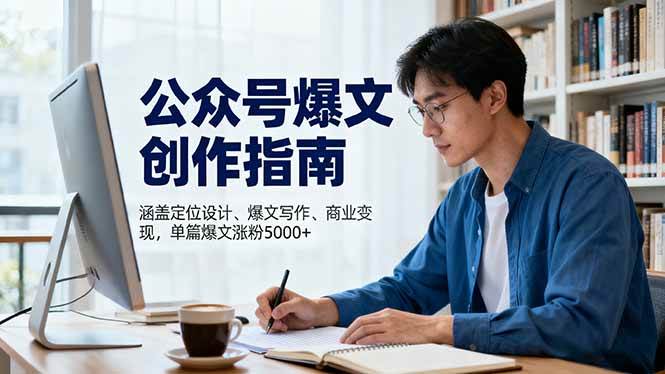 (16380期)公众号爆文创作指南,涵盖定位设计+爆文写作+商业变现,单篇爆文涨粉5000+-志拓网创