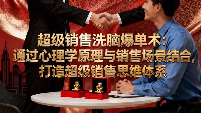 (16370期)超级销售洗脑爆单术:通过心理学原理与销售场景结合,打造超级销售思维体系-志拓网创