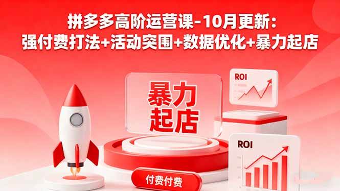 (16366期)拼多多高阶运营课-10月更新:强付费打法+活动突围+数据优化+暴力起店-志拓网创