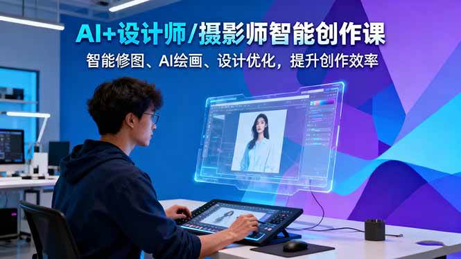 (16398期)AI+设计师/摄影师智能创作课:智能修图、AI绘画、设计优化,提升创作效率