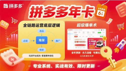 拼多多年卡,拼多多全链路运营底层逻辑,超级爆单术【更新10月】-志拓网创