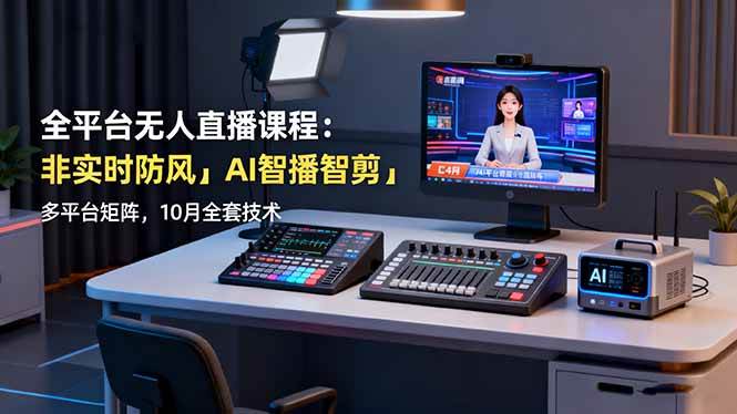 (16414期)全平台无人直播课程:非实时防风+AI智播智剪+多平台矩阵,10月全套技术-志拓网创