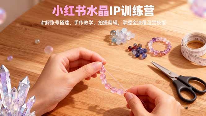 (16475期)小红书水晶IP训练营,讲解账号搭建、手作教学、拍摄剪辑,全流程运营技能-志拓网创