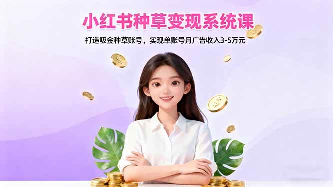 (16468期)小红书种草变现系统课:打造吸金种草账号,实现单账号月广告收入3-5万元-志拓网创