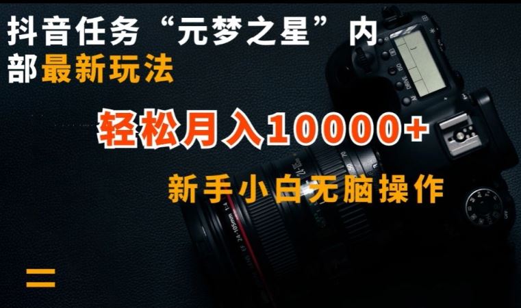 抖音任务“元梦之星”内部最新玩法，新手小白无脑操作，轻松月入10000+【揭秘】-志拓网创