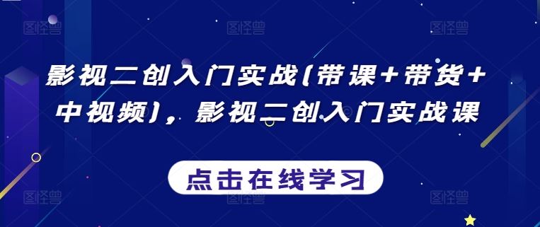 影视二创入门实战(带课+带货+中视频)，影视二创入门实战课-志拓网创