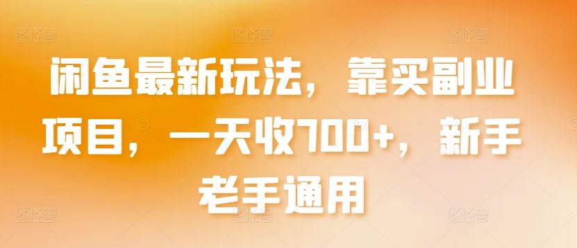 闲鱼最新玩法，靠买副业项目，一天收700+，新手老手通用【揭秘】-志拓网创