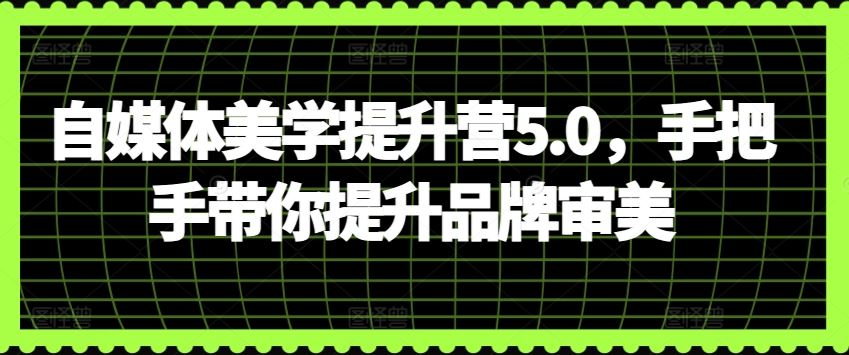自媒体美学提升营5.0，手把手带你提升品牌审美-志拓网创