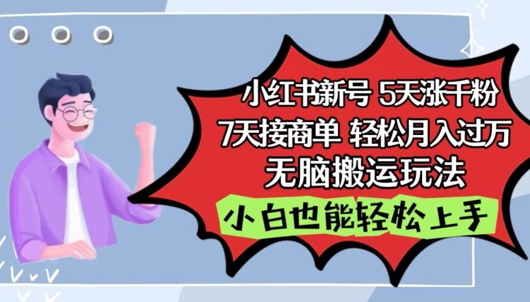 小红书影视泥巴追剧5天涨千粉，7天接商单，轻松月入过万，无脑搬运玩法【揭秘】-志拓网创