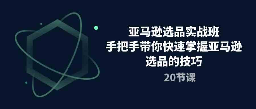 亚马逊选品实战班，手把手带你快速掌握亚马逊选品的技巧（20节课）-志拓网创