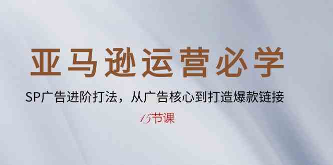 亚马逊运营必学： SP广告进阶打法，从广告核心到打造爆款链接（15节课）-志拓网创