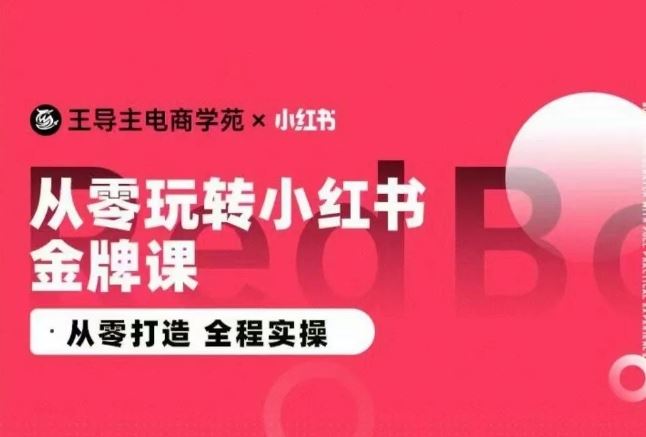 王导主·小红书电商运营实操课，​从零打造  全程实操-志拓网创