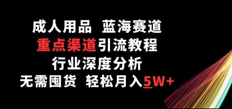 成人用品，蓝海赛道，重点渠道引流教程，行业深度分析，无需囤货，轻松月入5W+【揭秘】-志拓网创