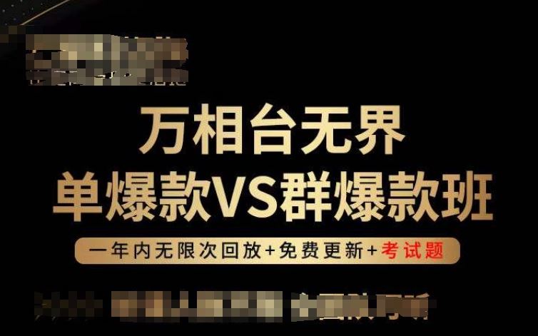 万相台无界单爆款VS群爆款班，选择大于努力，让团队事半功倍!-志拓网创