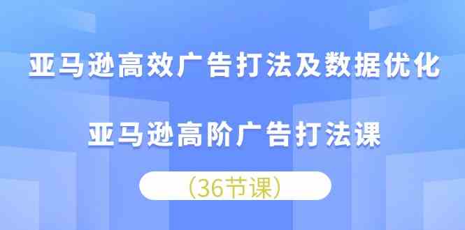 亚马逊高效广告打法及数据优化，亚马逊高阶广告打法课（36节）-志拓网创