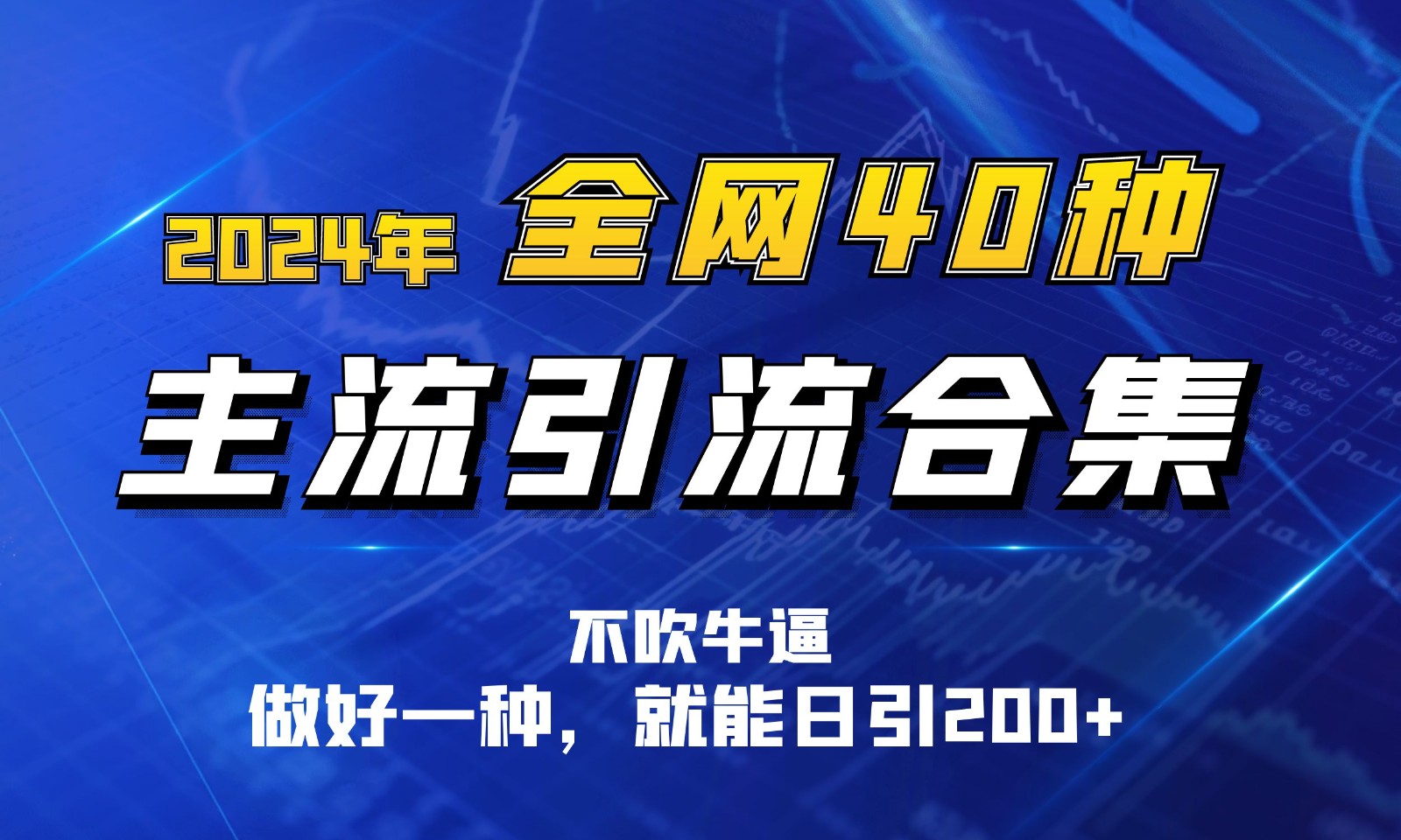 2024年全网40种暴力引流合计，做好一样就能日引100+-志拓网创