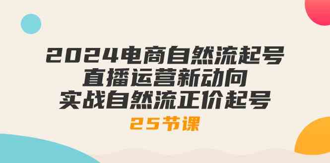 2024电商自然流起号，直播运营新动向 实战自然流正价起号（25节课）-志拓网创