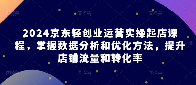 2024京东轻创业运营实操起店课程，掌握数据分析和优化方法，提升店铺流量和转化率-志拓网创