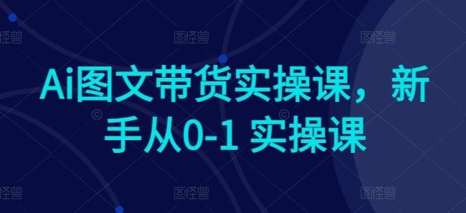 Ai图文带货实操课，新手从0-1 实操课-志拓网创