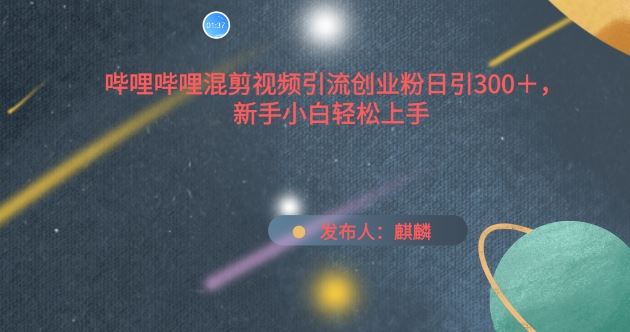 哔哩哔哩混剪视频引流创业粉日引300+，新手小白轻松上手【揭秘】-志拓网创