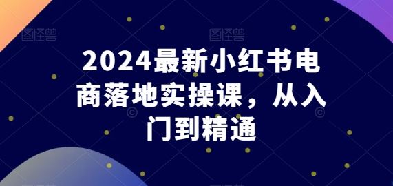 2024最新小红书电商落地实操课，从入门到精通-志拓网创