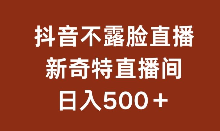 不露脸挂机直播，新奇特直播间，日入500+【揭秘】-志拓网创